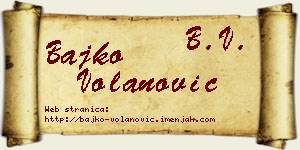 Bajko Volanović vizit kartica